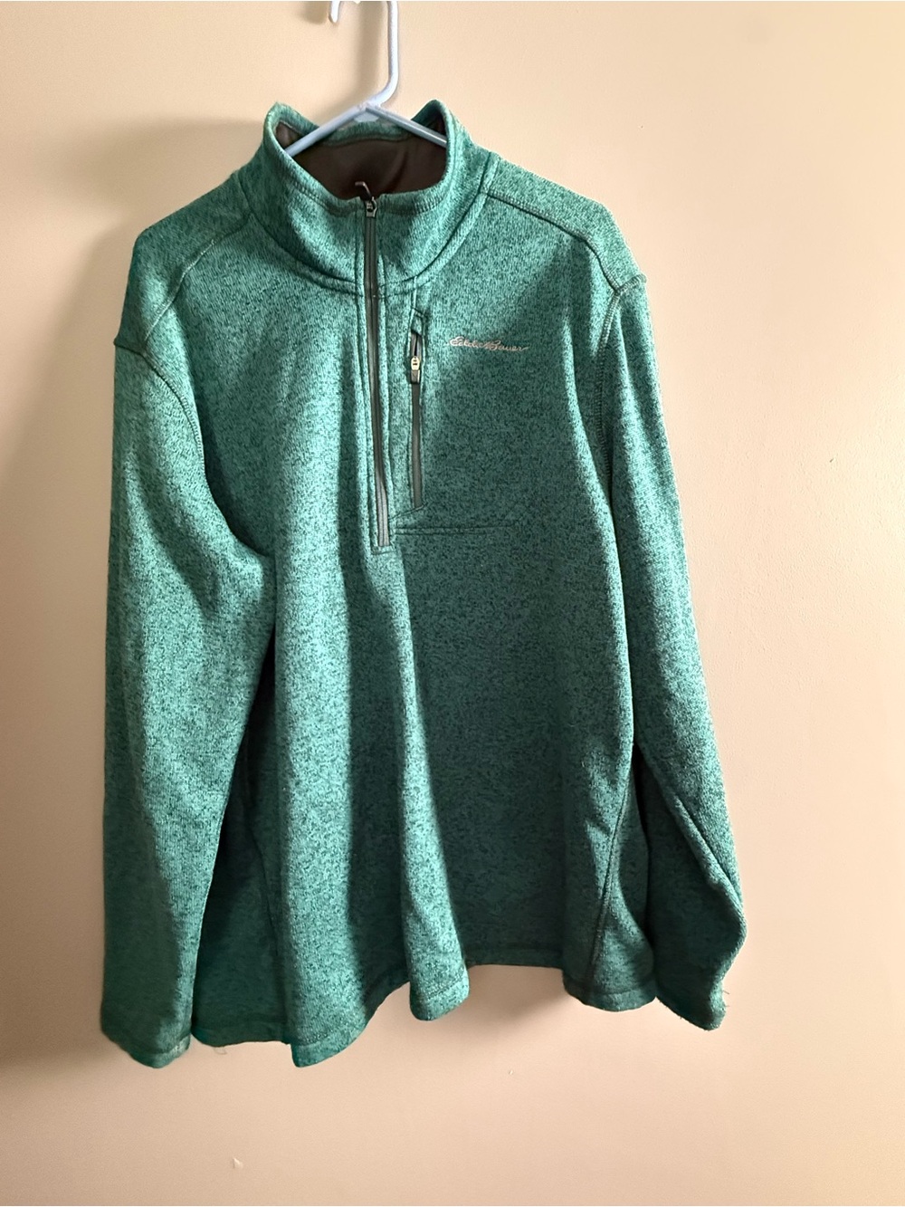 Eddie Bauer Men's Quest Fleece 1/4-Zip Pullover Turquoise/Teal Sz 2XL
